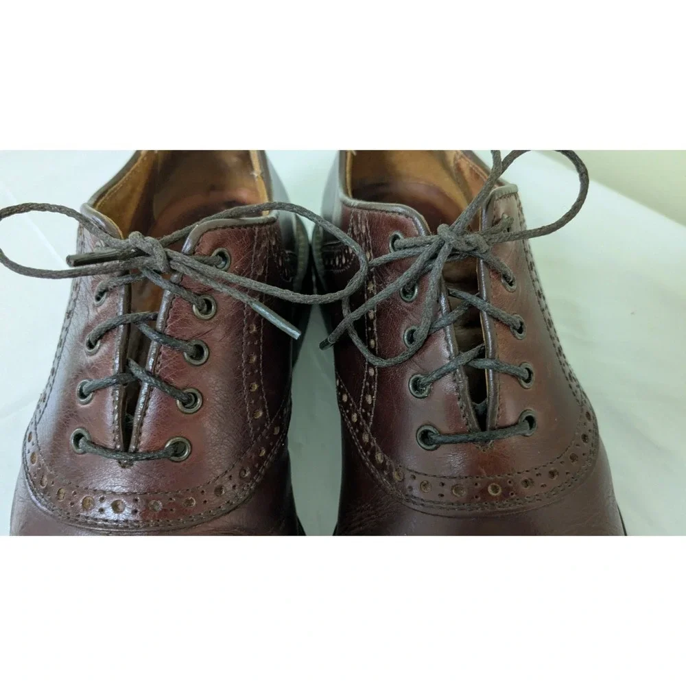 Johnston Murphy Brown Leather Saddle Oxford Brogue Dress Shoes Men's 8.5 M